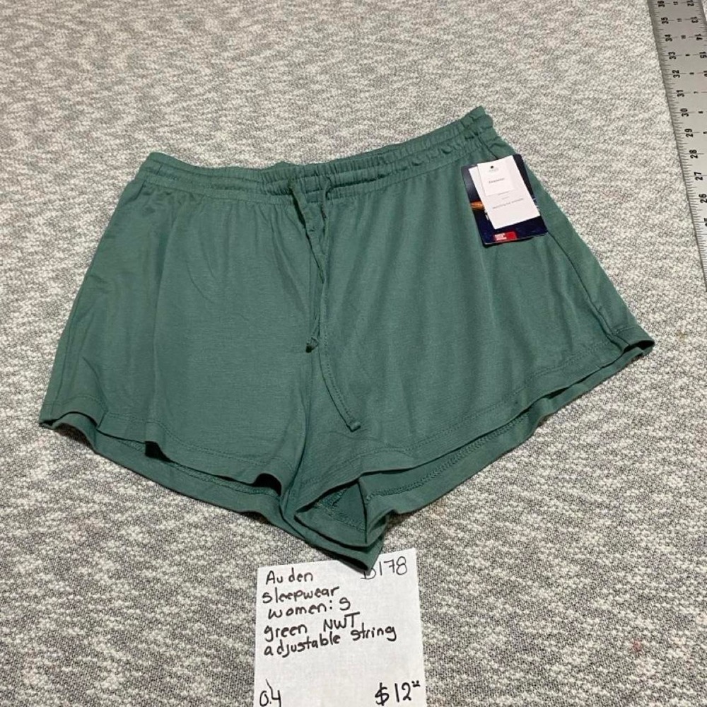 Auden Sleepwear Women's Size Small Green Twill Shorts NWT SKU-B178